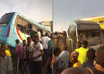 NEMA, LAMATA Confirm Three Dead, Several Injured As Train Crushes Govt Bus In Lagos