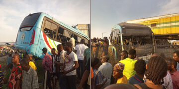 NEMA, LAMATA Confirm Three Dead, Several Injured As Train Crushes Govt Bus In Lagos