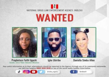 NDLEA Declares Prophetess Faith Ugochi, Celebrity Couple Wanted For Running Drug Cartel