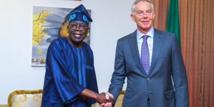 Former UK Prime Minister , Tony Blair Visits Tinubu In Abuja