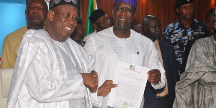 Ganduje Swears In Duro Meseko, Okolo, Others As APC NWC Members