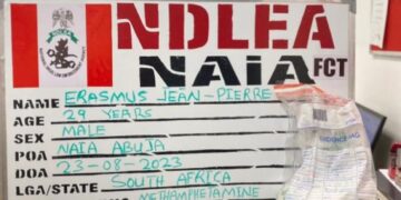NDLEA Arrests South African With Methamphetamine Consignment At Abuja Airport