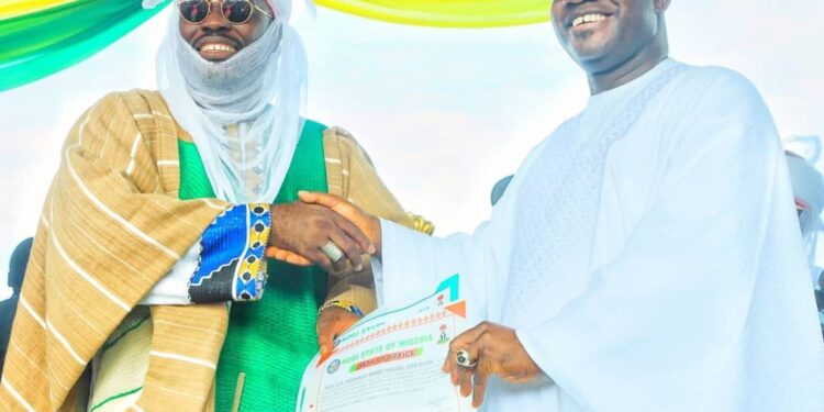 Bello Presents Staff Office To New Ejeh Ankpa, Charges Him On Unity, Justice , Fairness