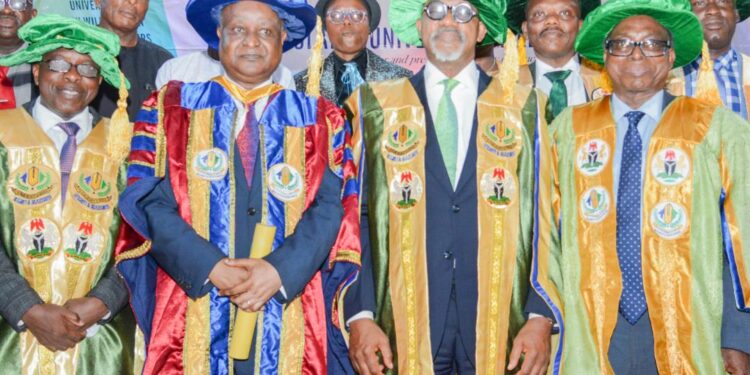 At TASUED Convocation, Abiodun Gifts 3 Best Graduating Students N2mln Each