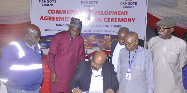 Dangote Cement, Benue Communities Sign Landmark Development Pact