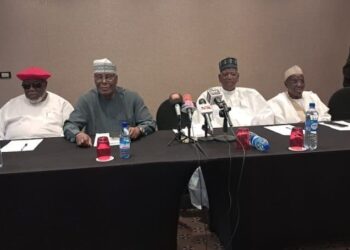 2027 : Former APC National Chairman, John Oyegun, Aregbesola, Atiku, David Mark, Obi, Amaechi Team Up Against Tinubu