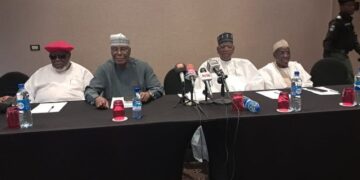 2027 : Former APC National Chairman, John Oyegun, Aregbesola, Atiku, David Mark, Obi, Amaechi Team Up Against Tinubu