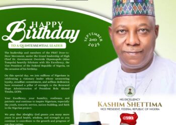 PBAT Door-to-Door Movement Felicitates VP Shettima On 59th Birthday, Commends His Leadership