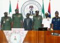 Nigerians Expect Results, Not Excuses, President Tinubu Tells New Service Chiefs, Decorates Them With New Ranks