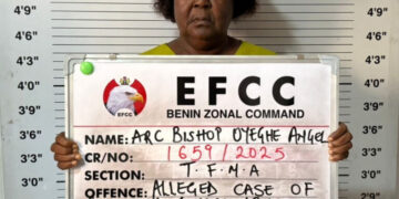 EFCC Arrests Female Archbishop Over Congregants’ spraying Of Naira Notes On Live Cow During Church Event