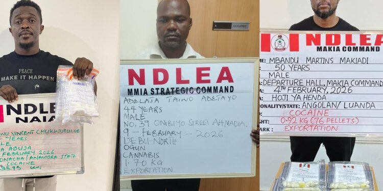 NDLEA Arrests China-based Nigerian, Two Angolans For Excreting 260 Wraps Of Cocaine