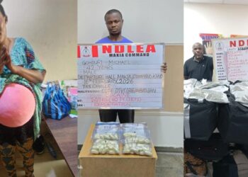 NDLEA Foils Attempt By woman To Use Fake Baby Bump To Smuggle 3,200 Capsules Of Tramadol Out Of Nigeria
