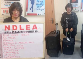 NDLEA Nabs 63-year-old Chinese Grandma While Attempting To Smuggle  31.0kg Drug Into Nigeria
