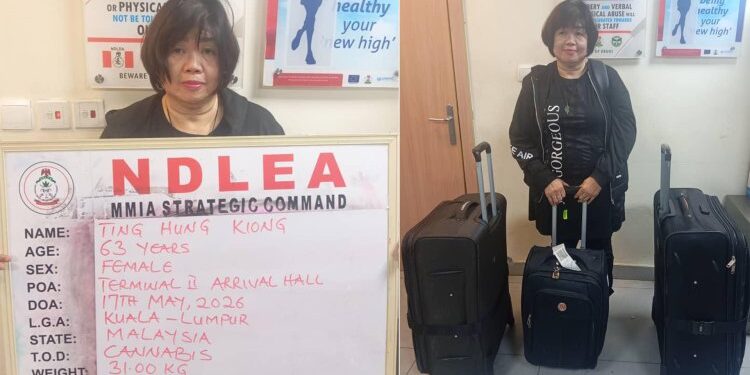 NDLEA Nabs 63-year-old Chinese Grandma While Attempting To Smuggle  31.0kg Drug Into Nigeria