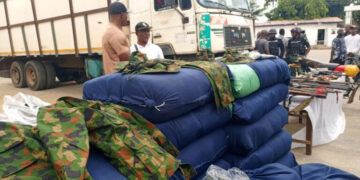 Police Arrest Four Suspected Smugglers Moving Military Camouflage, Hard Drugs Out of Lagos