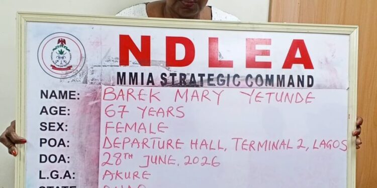 67-year-old Nigerian-British Woman In NDLEA’s Net For Attempting To Smuggle 13KG Cocaine To London