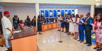 Fubara Swears In 12 Permanent Secretaries, Tasks Them On Integrity, Service