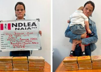 NDLEA Nabs South African Lady Using Three-year-old Son As Cover With 5.7kg Heroin