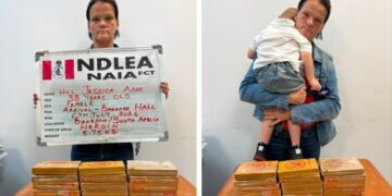 NDLEA Nabs South African Lady Using Three-year-old Son As Cover With 5.7kg Heroin