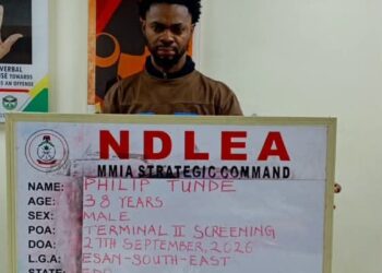 NDLEA Arrests Italy-bound Businessman With 4.80kg Cocaine Concealed In Shoe Soles, Bag Railings