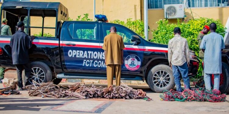 Cable Theft : NSCDC Arrests Four Suspects In Abuja, Uncovers Alleged Buyer Network